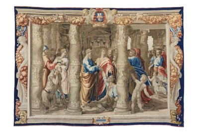 Svatý Petr uzdravuje mrzáka, asi 1630 (tapiserie na Rafaelových kresbách) od Mortlake Tapestry Manufactory