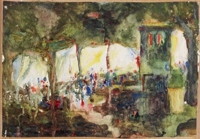 Veletrh (akvarel na papíře) od Moses J. Adams