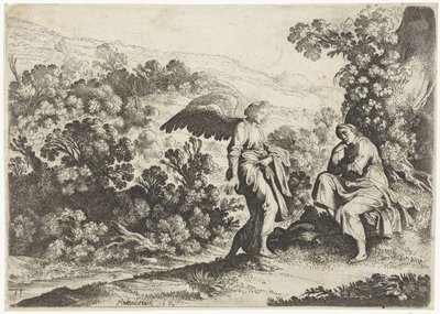 Anděl utěšuje Hagar The Story of Hagar (název série) od Moyses van Wtenbrouck