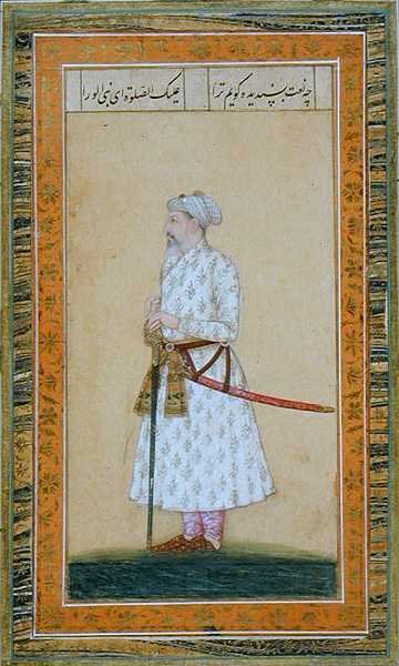 Princ s mečem, z Small Clive Album (neprůhledný akvarel na papíře) od Mughal School