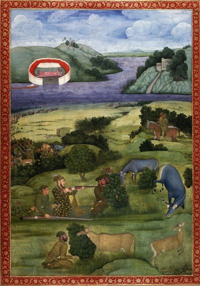 Princ a společníci lovící blackbuck, cca 1670-80 od Mughal School