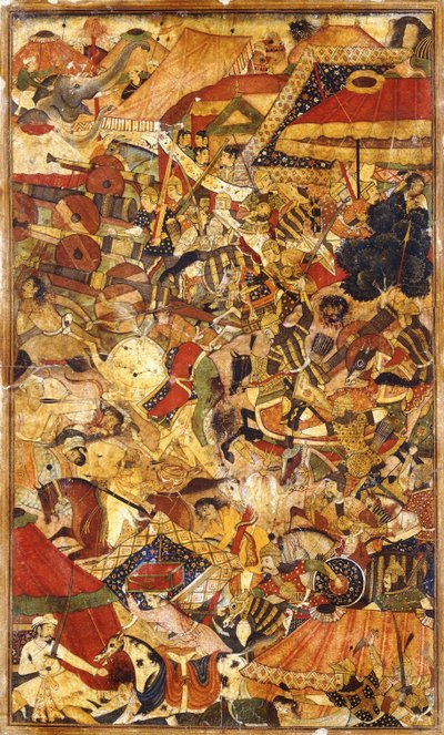 Bojová scéna, c. 1590 od Mughal School