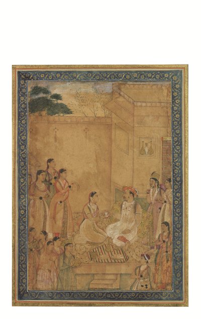 Císař Jahangir v Zenaně od Mughal School