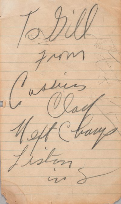 Autogram napsal Cassius Clay, 1963. od Muhammad Ali