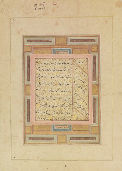 Stránka kaligrafie, počátek 17. století. od Muhammad Husain Kashmiri