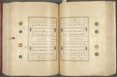 Fol 137 verso 183 recto, Timurid Quran, 1441 (inkoust a zlato na papíře) od Muhammad Mumin Abdallah Al Murwand