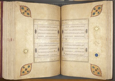 Fol 82 verso 83 recto, Timurid Quran, 1441 (inkoust a zlato na papíře) od Muhammad Mumin Abdallah Al Murwand