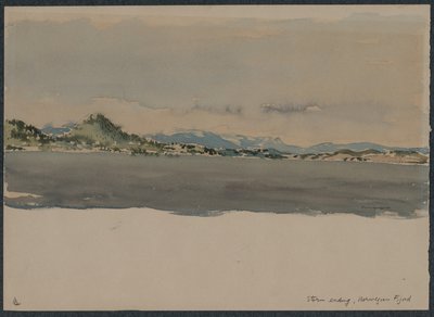 Konec bouře, norský Fijord od Muirhead Bone