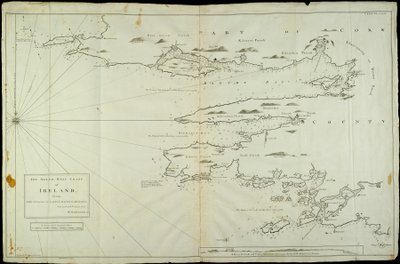 Jihozápadní pobřeží Irska od Staggs of Castle Haven po Dursey I. Vyšetřil a navigoval M. Mackenzie Sen. 1775. od Murdoch & Bowen Thomas Senior (fl.1775) Mackenzie
