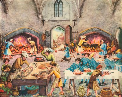 Kuchyně (barevná litografie) od Muriel Broderick