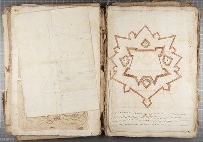 Portfolio kreseb Mutia Oddiho z Urbina a dalších - Po Fume, kolem 1635-40 (pero a inkoust na papíře ve vázaném svazku) od Muzio Oddi