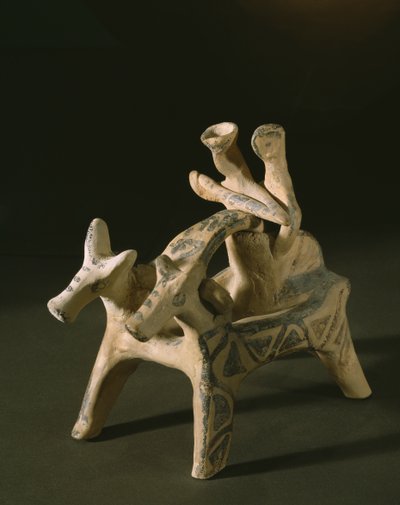 Chariot, z hrobky Marcopoulo, Attika, pozdní heraldické období IIIA-IIIB, 1400-1200 př.nl (terakota) od Mycenaean
