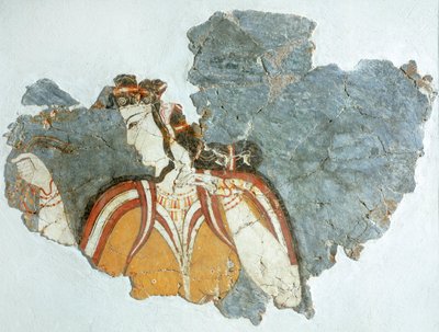 Lady of Court, freska z Mycenae Palace, Řecko, Mykénská civilizace od Mycenaean