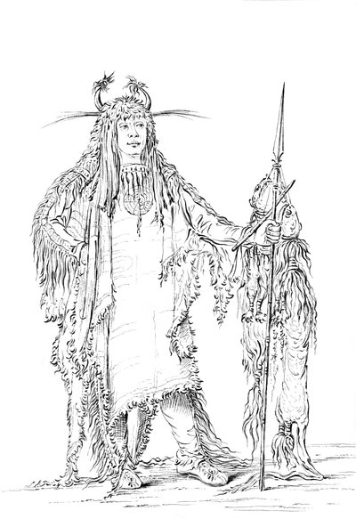 Portrét orlích žeber, indiánský muž, 1841. od Myers and Co