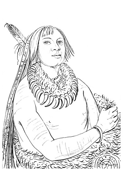 Portrét toho, kdo se řítí středem, indián, 1841. od Myers and Co