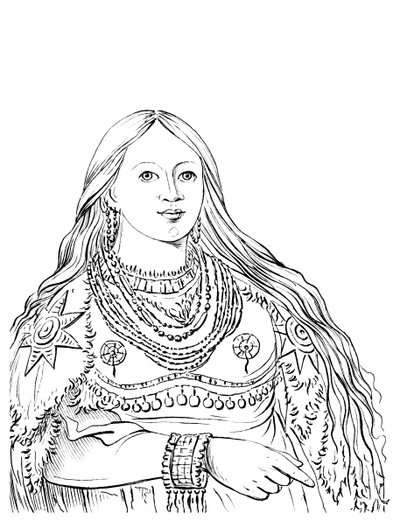 Portrét norky, indiánské ženy, 1841. od Myers and Co
