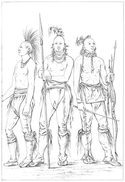 Tři Osage stateční, 1841. od Myers and Co