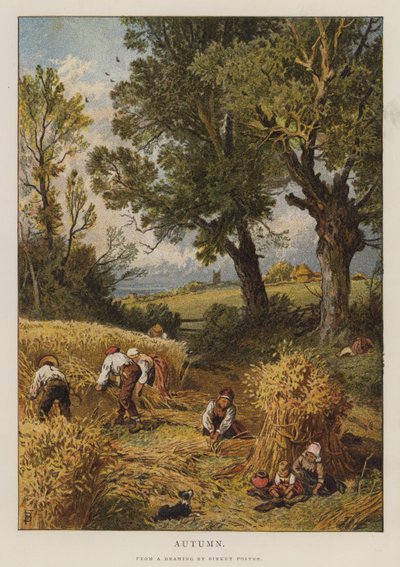 Podzim (barevné lito) od Myles Birket (after) Foster