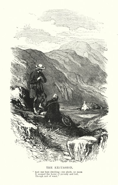 William Wordsworth: The Excursion (rytina) od Myles Birket (after) Foster