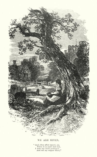 William Wordsworth: Je nás sedm (rytina) od Myles Birket (after) Foster