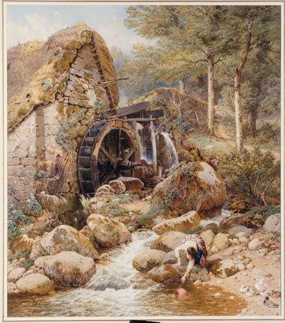 Starý vodní mlýn od Myles Birket Foster