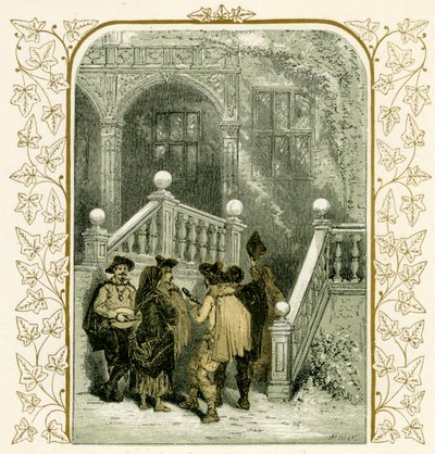 Vánoční koleda - ilustrace Birket Foster od Myles Birket Foster