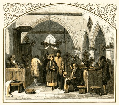 Výzdoba kostela o Vánocích od Myles Birket Foster