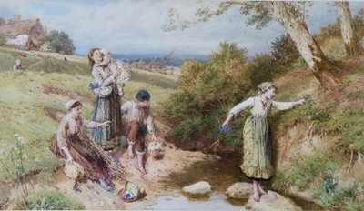 Sbírání prvosenek a jarních květin od Myles Birket Foster