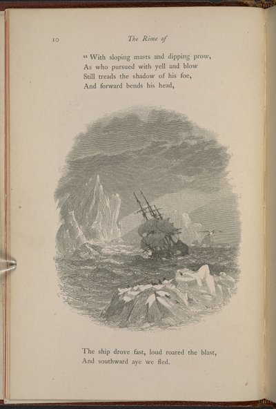 Ilustrace na straně 10 z „Rima starověkého námořníka“ od Samuela Taylora Coleridge od Myles Birket Foster