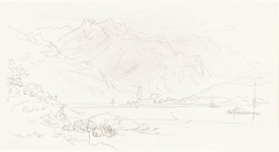 Jezero v hornaté krajině od Myles Birket Foster