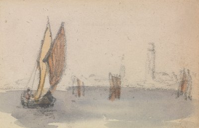 Jedna ze skupiny tří studií o benátské laguně od Myles Birket Foster