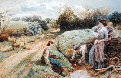 Plachetnice v proudu od Myles Birket Foster