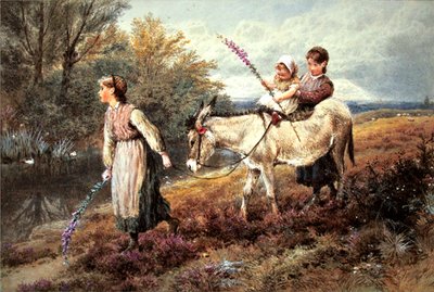 The Ride Home (akvarel s tělovou barvou na papíře) od Myles Birket Foster