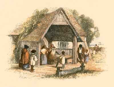 Vesnický kostel od Myles Birket Foster