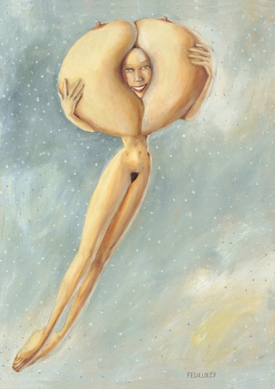 Surrealistický plovoucí akt od Myriam Feuilloley