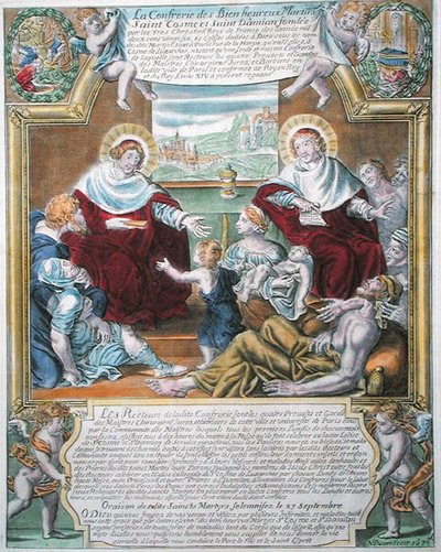 SS. Kosmas a Damian léčí chudé od N. Picart