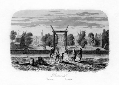 Batavia Jakarta, Indonésie, c1840. od N. Remond