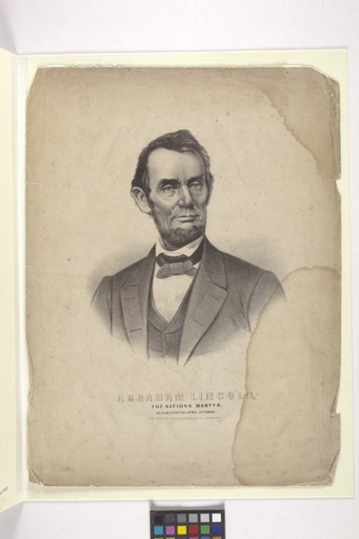 Abraham Lincoln (ručně kolorovaná litografie) od N. and Ives J.M. (1824 95) Currier