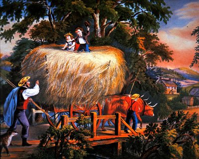 American Country Life: Haying Time-The Last Load od Currier and Ives