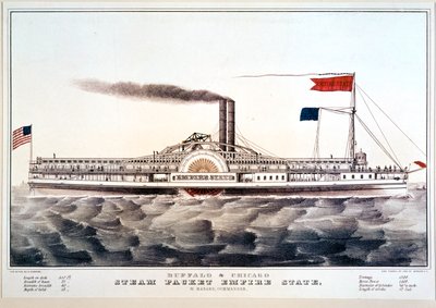 Dampfschiff Empire State, Verbindung zwischen Buffalo und Chicago von N. and Ives J.M. (1824-95) Currier