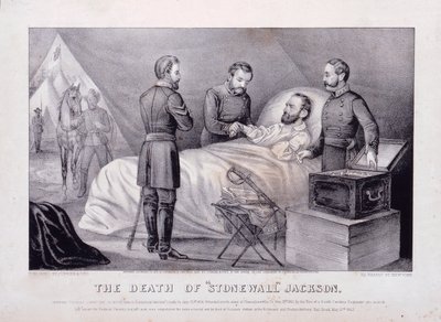 Smrt "Stonewalla" Jacksona (litografie) od N. and Ives J.M. (1824 95) Currier