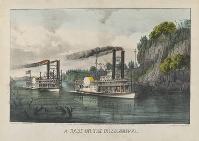 Závod na Mississippi od Currier and Ives