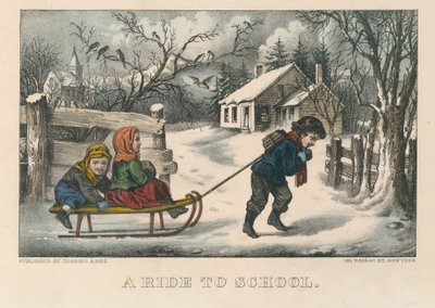 Jízda do školy od Currier and Ives