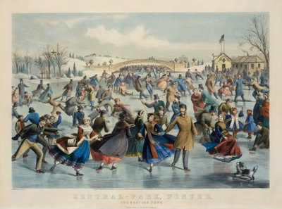 Central Park, Zima – Skating Pond od Currier and Ives