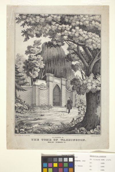 Lafayette am Grab von Washington von N. and Ives J.M. (1824-95) Currier