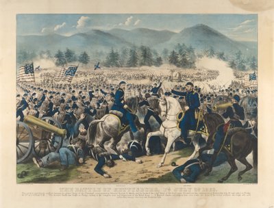Bitva u Gettysburgu v Pensylvánii, 3. července od Currier and Ives