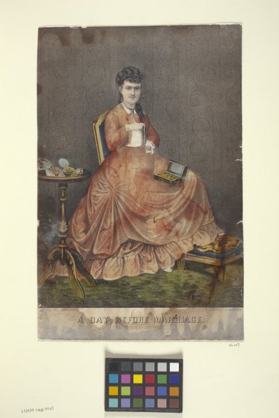 Der Tag vor der Hochzeit von N. and Ives J.M. (1824-95) Currier