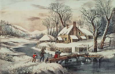 The Ingleside Winter, hospoda. od Currier & Ives (tisk) od N. Currier and Ives J.M.