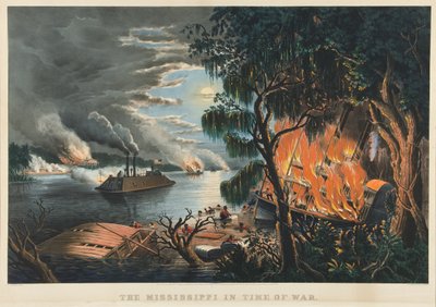 Mississippi v době války od Currier and Ives