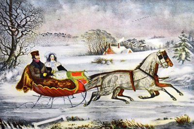 Cesta, zima od Currier and Ives